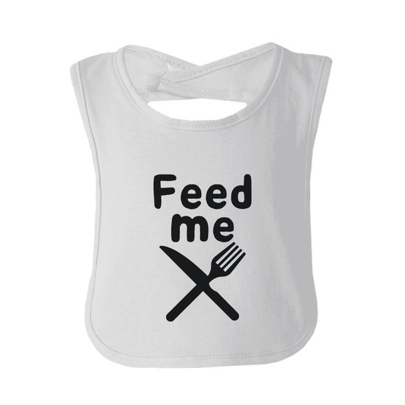 Feed Me Cute White Baby Bib Great Gift Ideas for Baby Shower