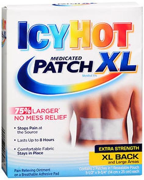 Icy Hot Medicated Patches Extra Strength Large Back - 3 ct