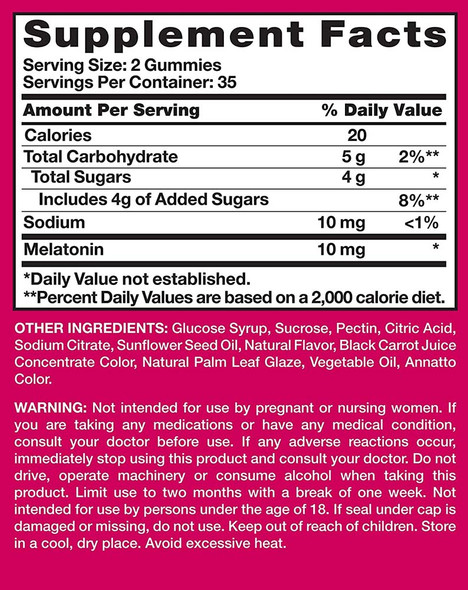 Nature's Truth Pink Beauty Rest Melatonin Gummies Natural Mixed Berry Flavor - 70 ct