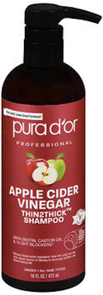 Pura d'Or Apple Cider Vinegar Thin2Thick Shampoo - 16 oz