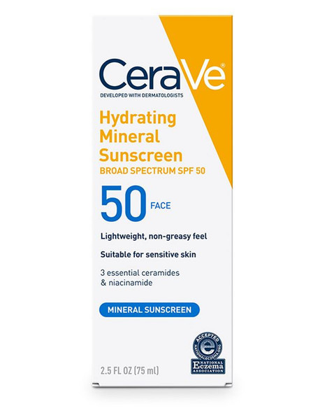 CeraVe Hydrating Face Sunscreen SPF 50 - 2.5 oz