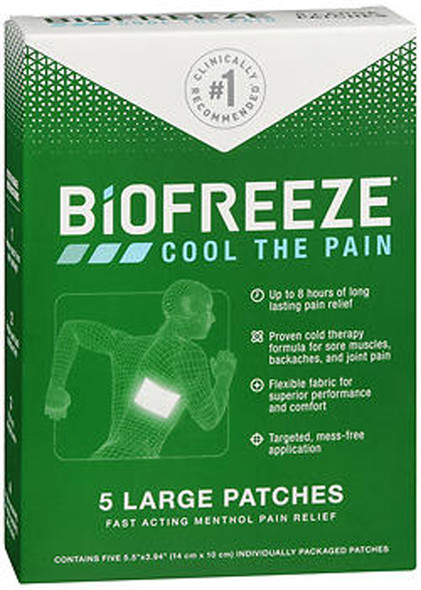 Biofreeze Menthol Pain Relief Patches Extra Large - 4 ct