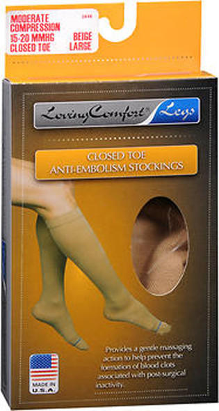 Loving, Closed Toe Anti-Embolism Stockings Moderate Beige Large - 1 pair