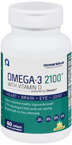 Ocean Blue Omega-3 2100 with Vitamin D Softgels Vanilla Flavor - 60 ct