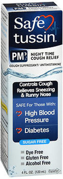 Safetussin PM Night Time Cough Relief Liquid - 4 oz