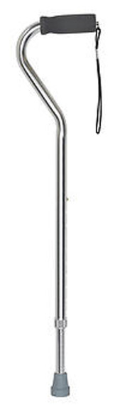 McKesson Offset Aluminum Cane, Silver - 1 ct