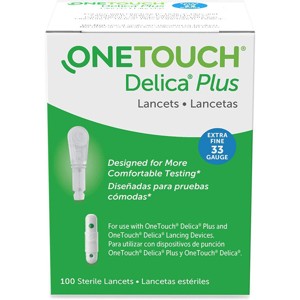 OneTouch Delica Plus Lancets Extra Fine 33 Gauge - 100 ct