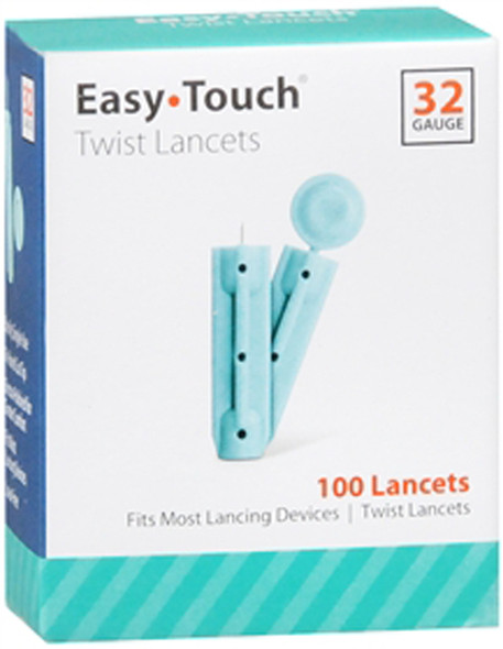 Easy Touch Twist Lancets, 32 Gauge - 100 ct