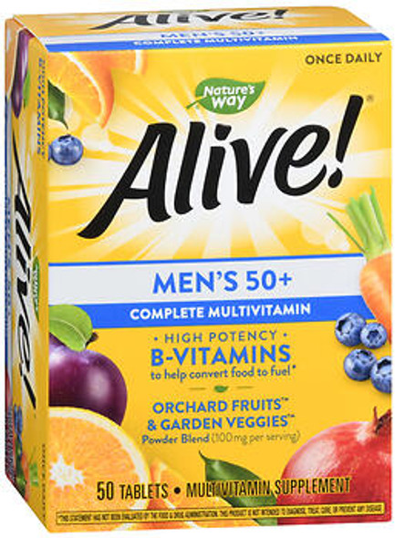 Nature's Way Alive! Men's 50+ Multi-Vitamin Multi-Mineral Tablets -50 Tablets