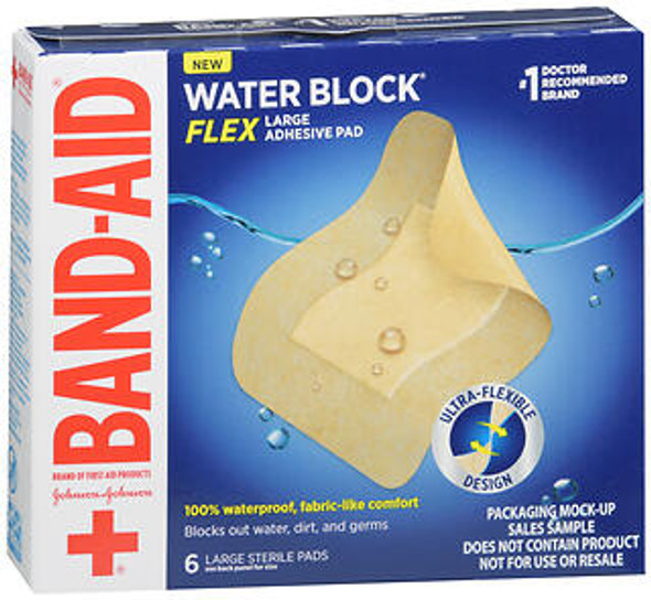 BAND-AID Water Block Flex Large Adhesive Pad - 6 ct