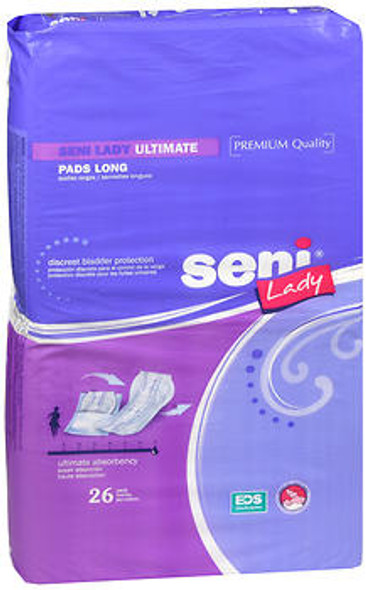 Seni Lady Pads Long Ultimate Absorbency - 8 Packs of 26 ct