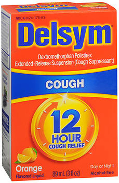Delsym 12 Hour Cough Relief, Orange Flavored Liquid - 3 oz