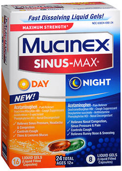 Mucinex Sinus-Max Day and Night Liquid Gels - 24 ct