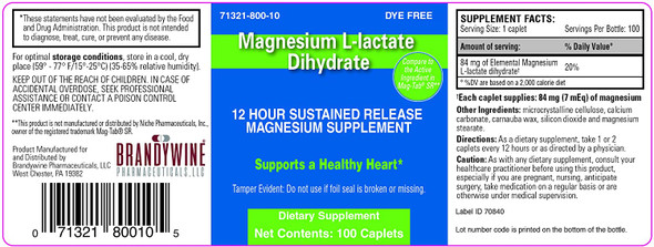 Magnesium L-lactate Dihydrate - 100 ct
