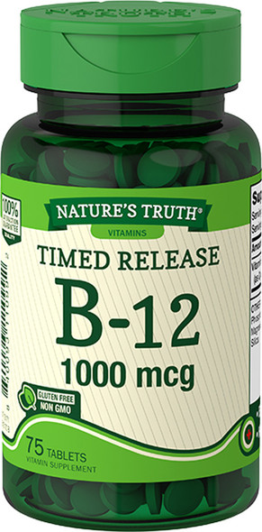 Nature's Truth B-12 1000 mcg Tablets Timed Release - 75 ct