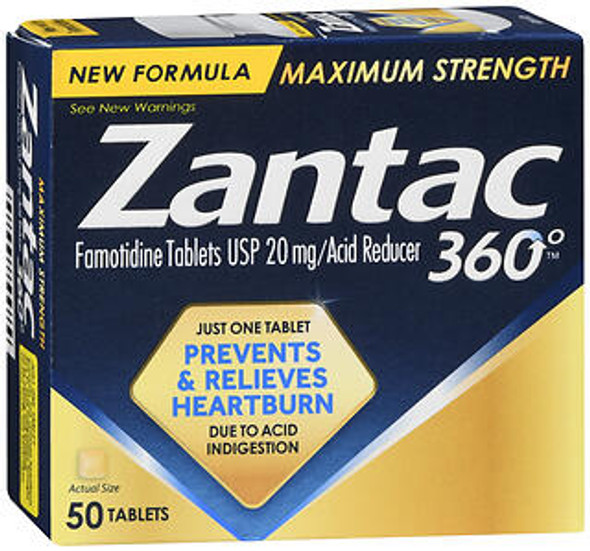 Zantac 360 Acid Reducer Maximum Strength Tablets - 50 ct