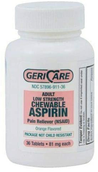 Aspirin Adult Chewable 81 mg - 36 Tablets