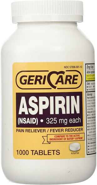 Geri-Care 325 mg Aspirin - 1000 Tablets