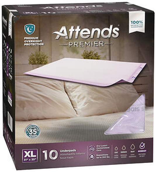 Attends Premier Underpads Overnight X-Large 31"x35"- 6 pks of 10