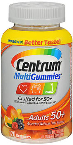 Centrum MultiGummies Adults 50+ Supplement Assorted Natural Fruit Flavors - 90 ct