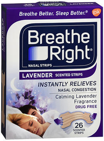 Breathe Right Nasal Strips Lavender Scented - 26 ct