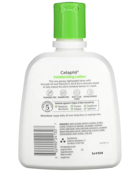 Cetaphil Moisturizing Lotion, Fragrance Free - 8 fl oz