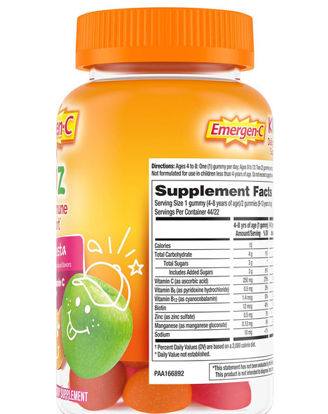 Emergen-C Kidz Daily Immune Support Gummies Fruit Fiesta - 44 ct