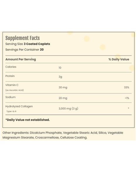 Sundance Vitamins Hydrolyzed Collagen Coated Caplets - 60 ct