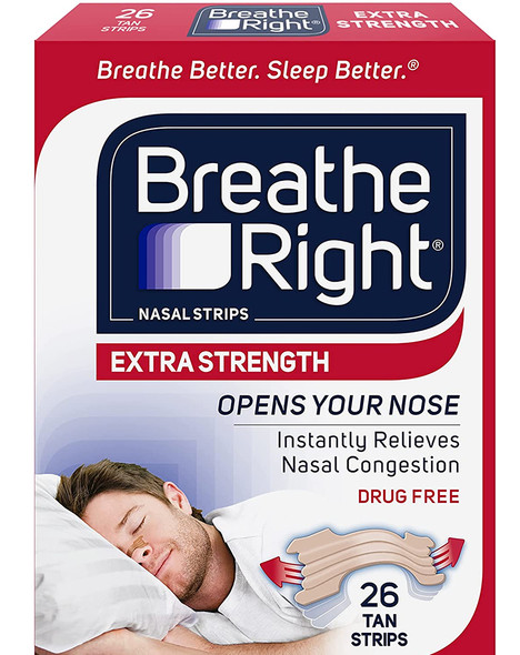 Breathe Right Nasal Strips Extra Strength Tan - 26 ct