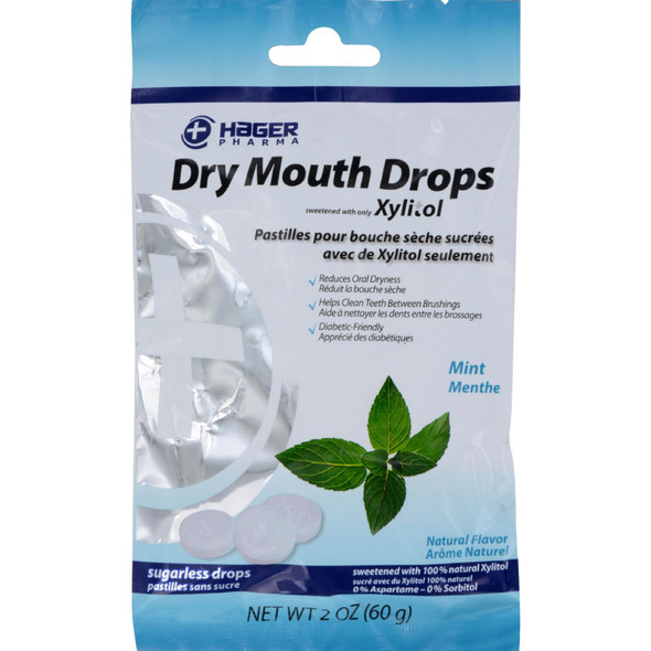 Hager Pharma Dry Mouth Drops - Mint - 2 Oz
