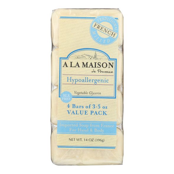 A La Maison Bar Soap - Unscented Value Pack - 3.5 Oz Each / Pack Of 4
