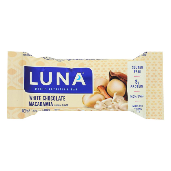 Clif Bar Luna Bar - Organic White Chocolate Macadamia Nut - Case Of 15 - 1.69 Oz