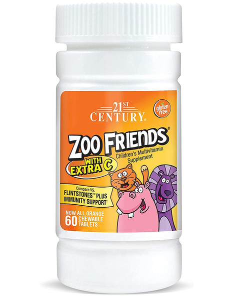 21st Century Zoo Friends Children's Multivitamin with Extra C Chewable Tablets - 60 ct