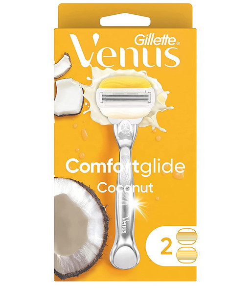 Gillette Venus Comfortglide with Olay Coconut, Razor Handle + 2 Blade Refills