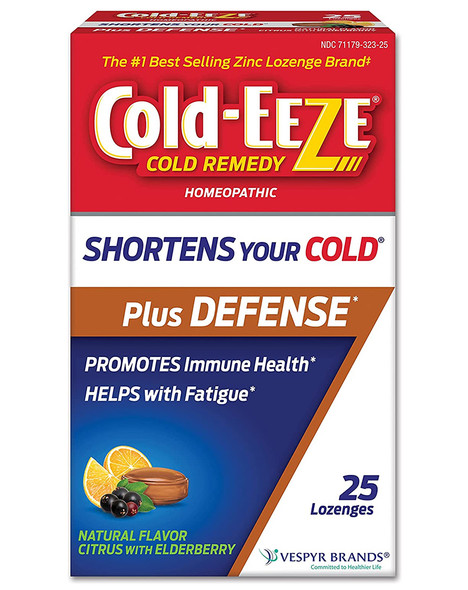 Cold-Eeze Cold Remedy Plus Defense Lozenges Citrus with Elderberry - 25 Ct.