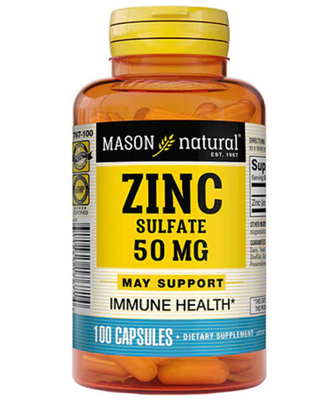 Mason Natural Zinc Sulfate 50 mg Capsules - 100 ct