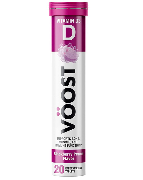 VOOST Effervescent Vitamin D Drink Tablet, Blackberry Peach Flavor - 20 ct