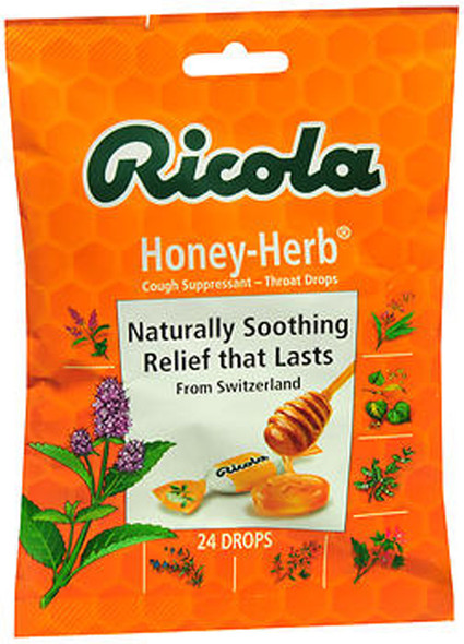Ricola Cough Suppressant Throat Drops Natural Honey Herb - 24 ct