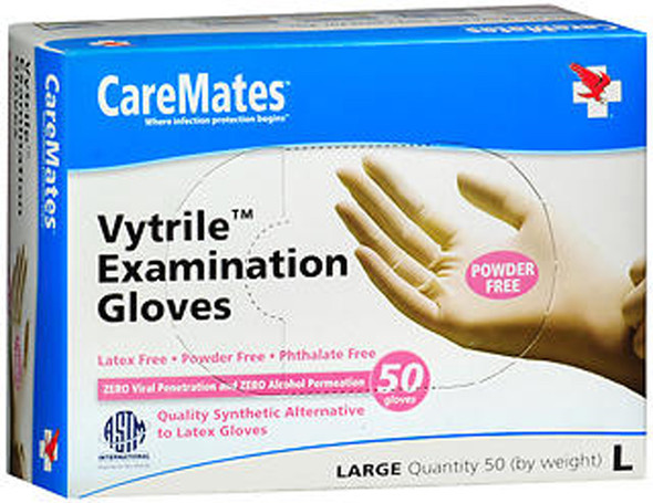 Caremates Vytrile Exam Gloves, Large - 50 ct