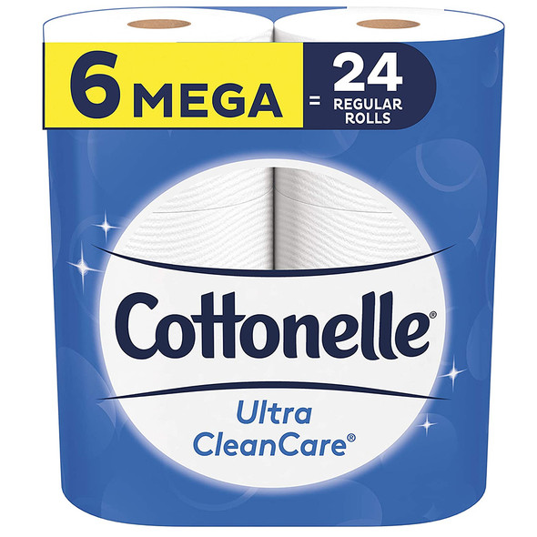 Cottonelle Ultra CleanCare Strong Toilet Paper, 6 Mega Rolls