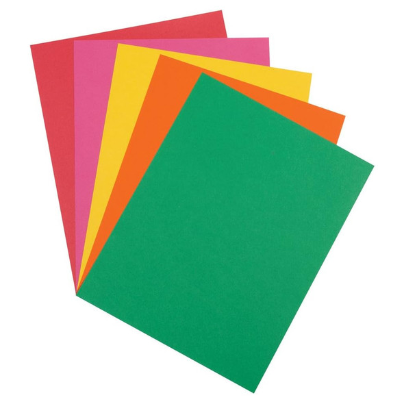Pacon Array Brights Card Stock Paper 5 Colors, 8-1/2" x 11" - 100 Sheets