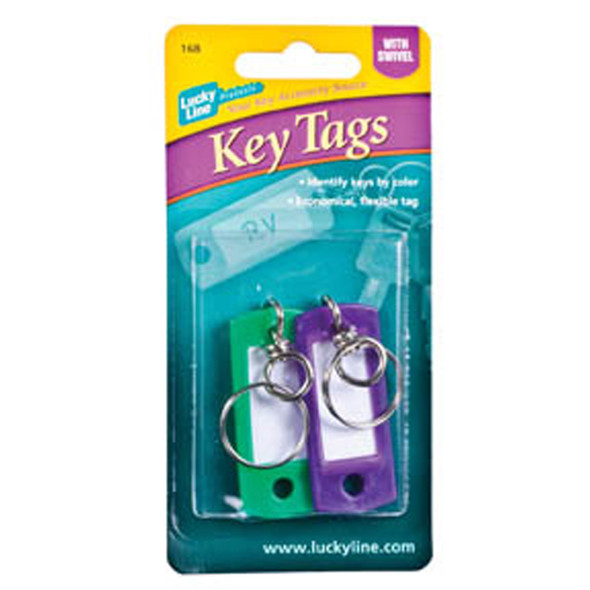 Id Key Tag W/ Swivel Key Ring, Assorted Colors 2 Per package