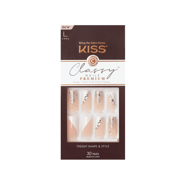 Kiss Classy Nails Premium, Gorgeous, 30 Count - 1pkg