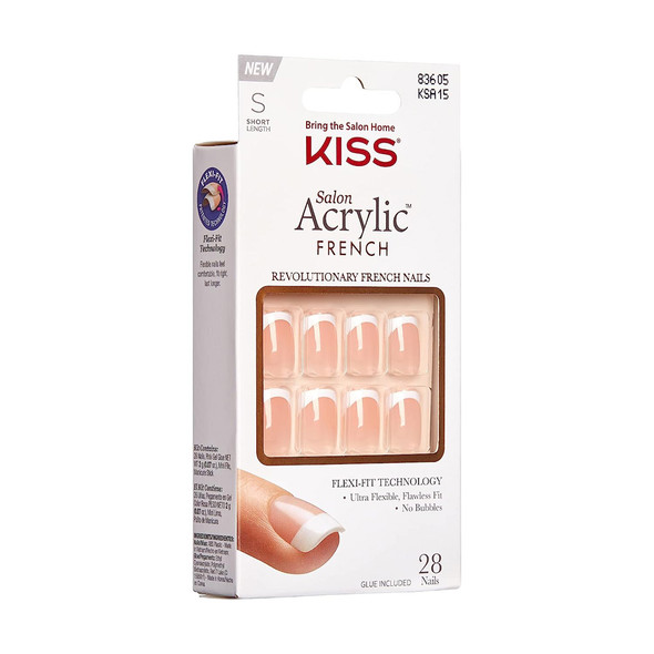 Kiss Salon Acrylic FN Kit, Bonjour, 28 Count - 1pkg