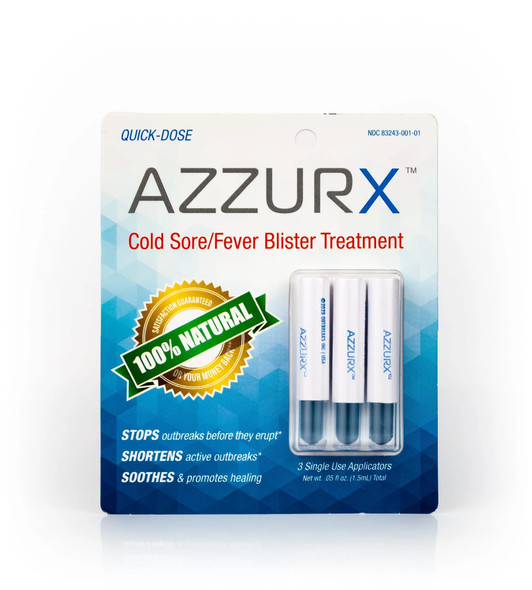 AZZURX Cold Sore/Fever Blister Treatment, 0.15 oz - 3 ct