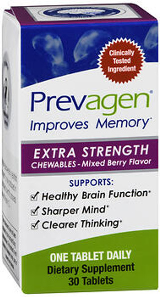 Prevagen Dietary Supplement Chewables Tablets Extra Strength Mixed Berry Flavor - 30 ct