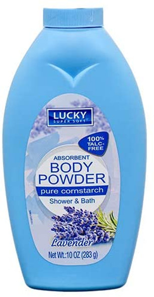 LUCKY New 374374 Body Powder Corn Starch Lavender 10 Oz