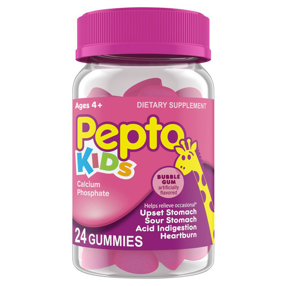 Pepto Kids Gummies, Bubble Gum - 24 ct