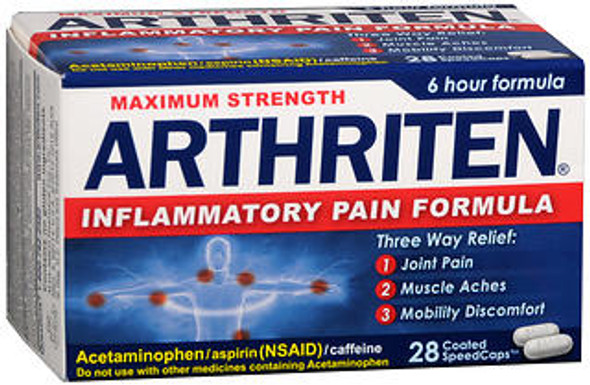 Arthriten Maximum Strength Inflammatory Pain Formula -28 Coated SpeedCaps