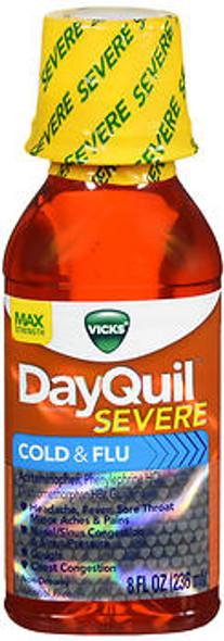 Vicks DayQuil Severe Cold Flu Liquid Max Strength - 8 oz